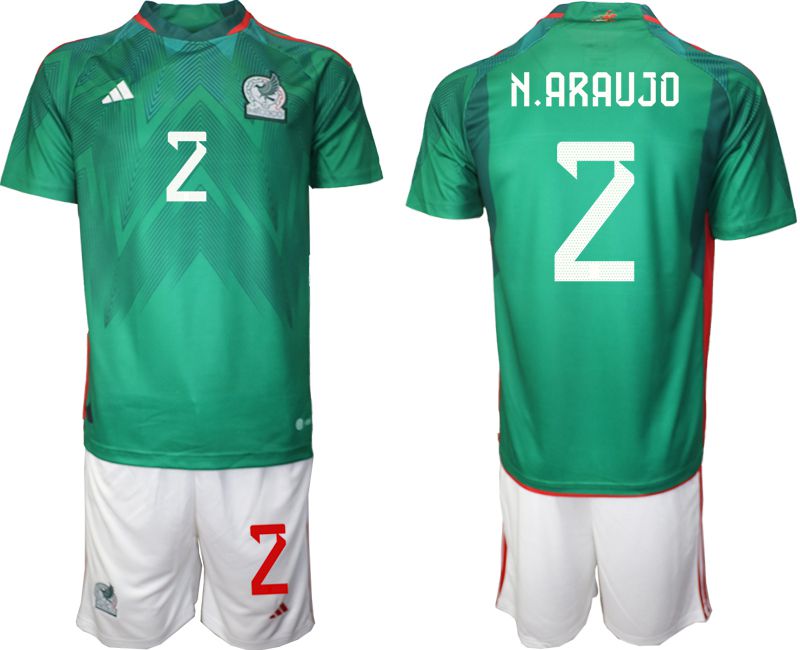 Men 2022 World Cup National Team Mexico home green #2 Soccer Jerseys